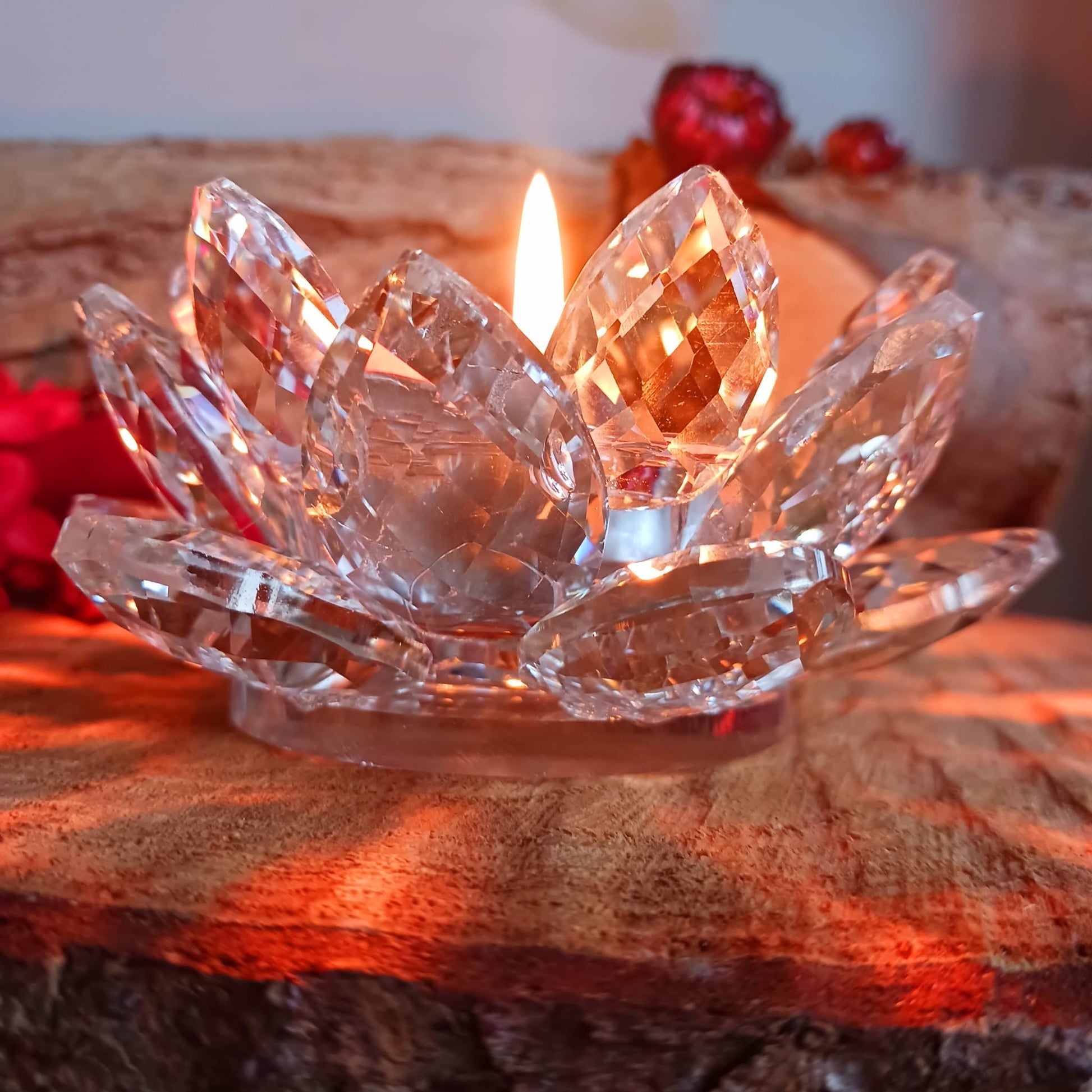 Lotus Candle Holder | Crystal