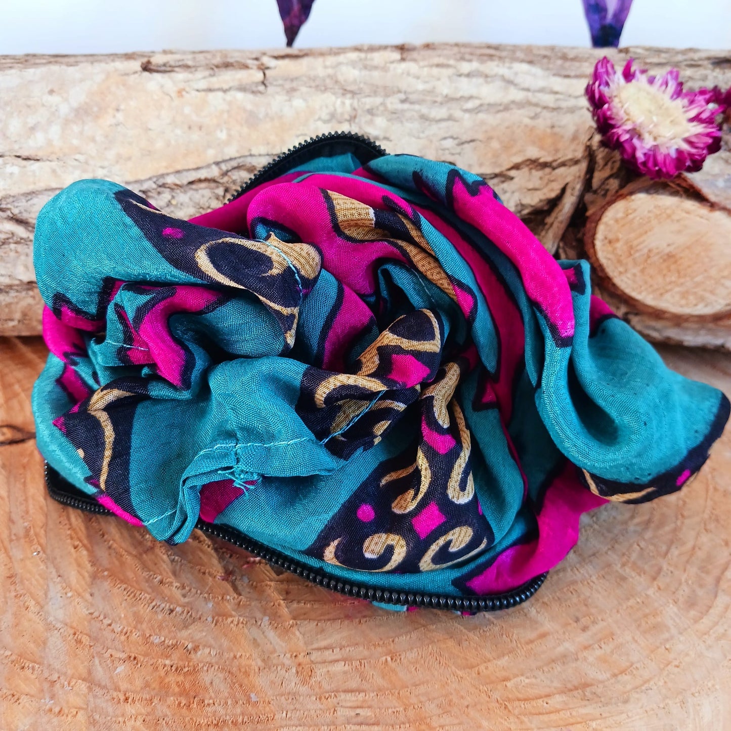 Fold Out Recycled Sari Bag