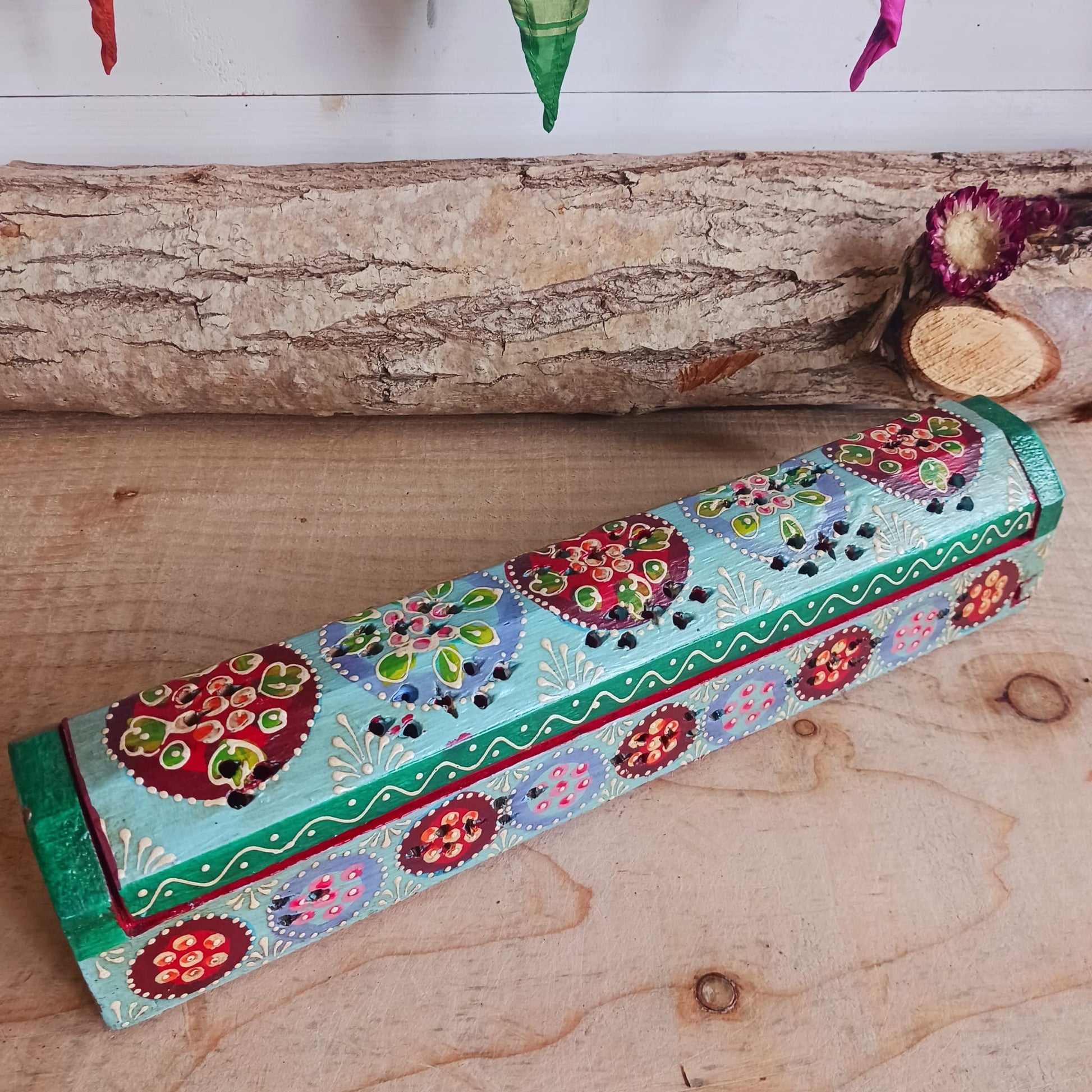 Indian Hand Painted Incense Burner Box