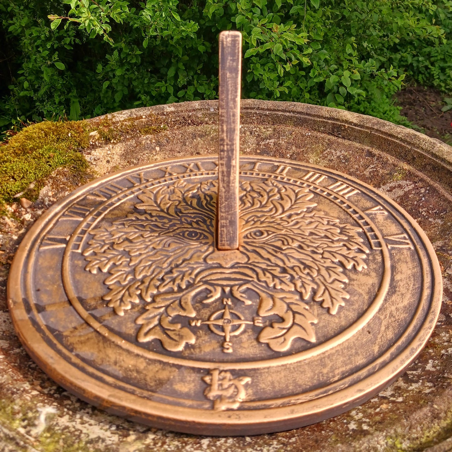 Green Man Terracotta Sun Dial