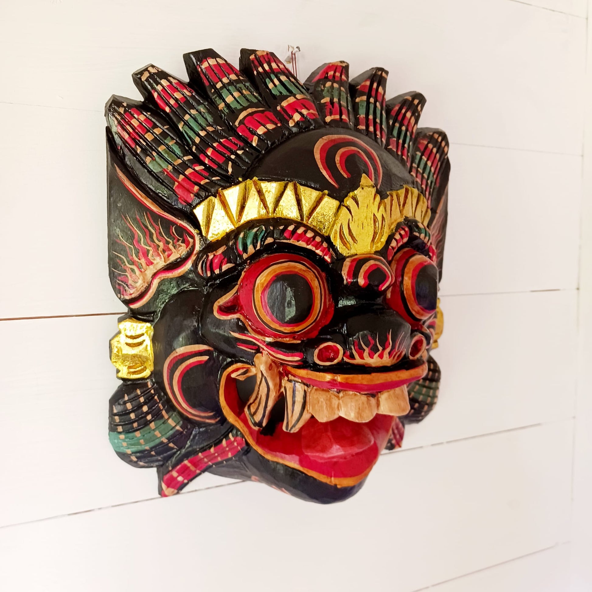 Handcarved Balinese Raksassa Large Mask | Black