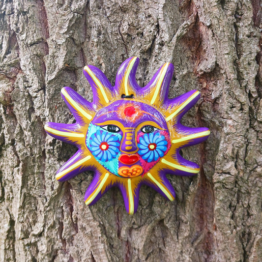 Mexican Sun Wall Plaque | Purple