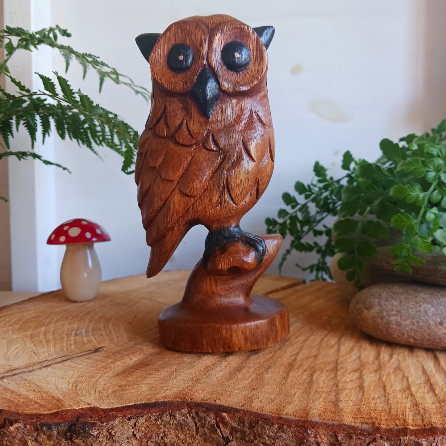 Wooden Hand Carved Owl