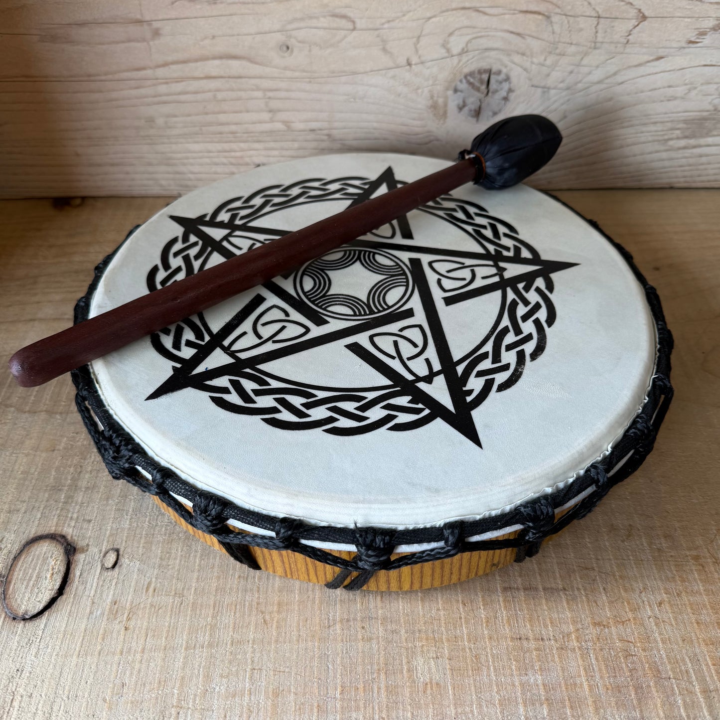 Medium Pentacle Shamanic Drum – Sacred Pagan Ritual & Meditation Drum