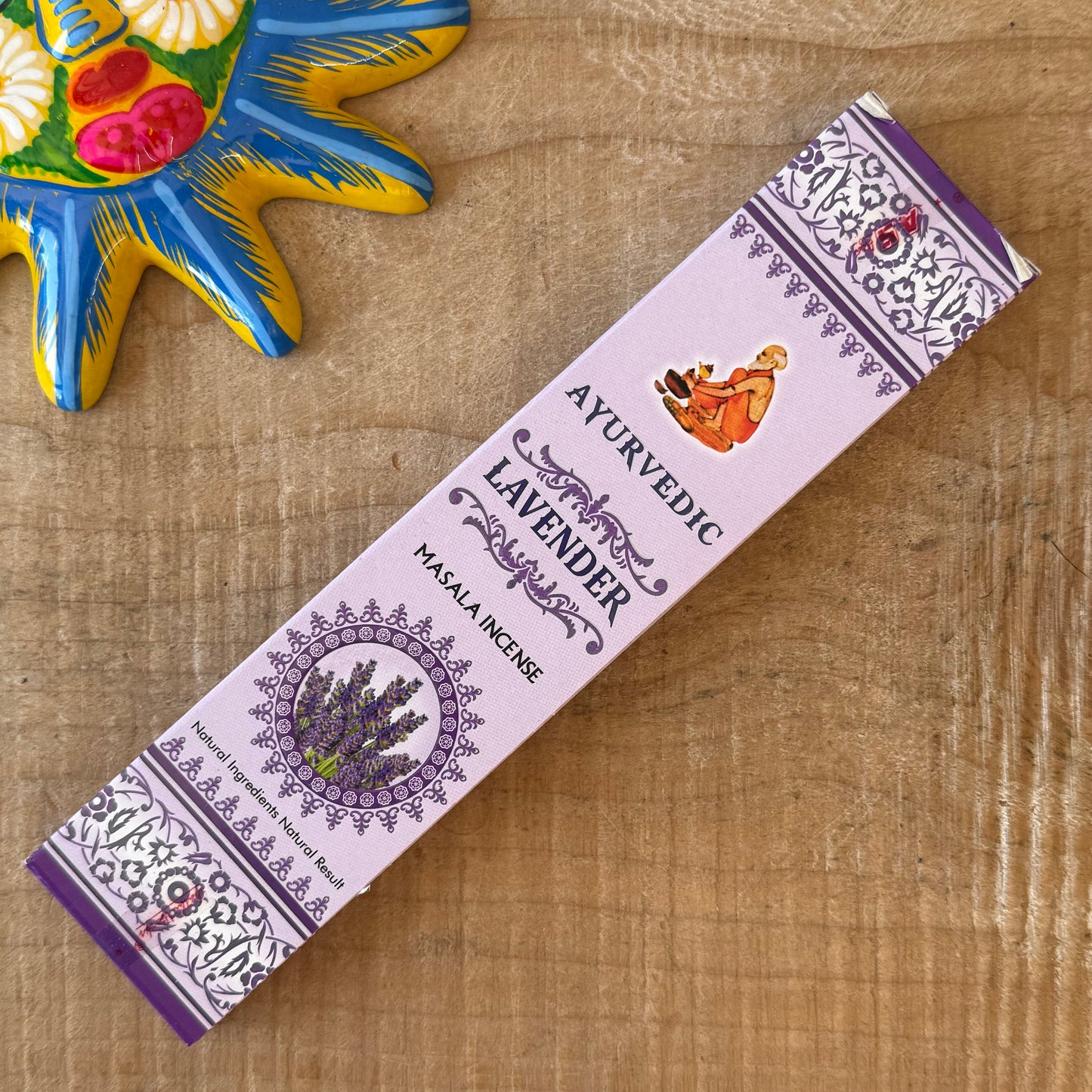 Ayurvedic Masala Lavender Incense Sticks – Calming Meditation Incense

Ayurvedic lavender incense sticks with natural oils. Ideal for relaxation, meditation, yoga and spiritual cleansing rituals