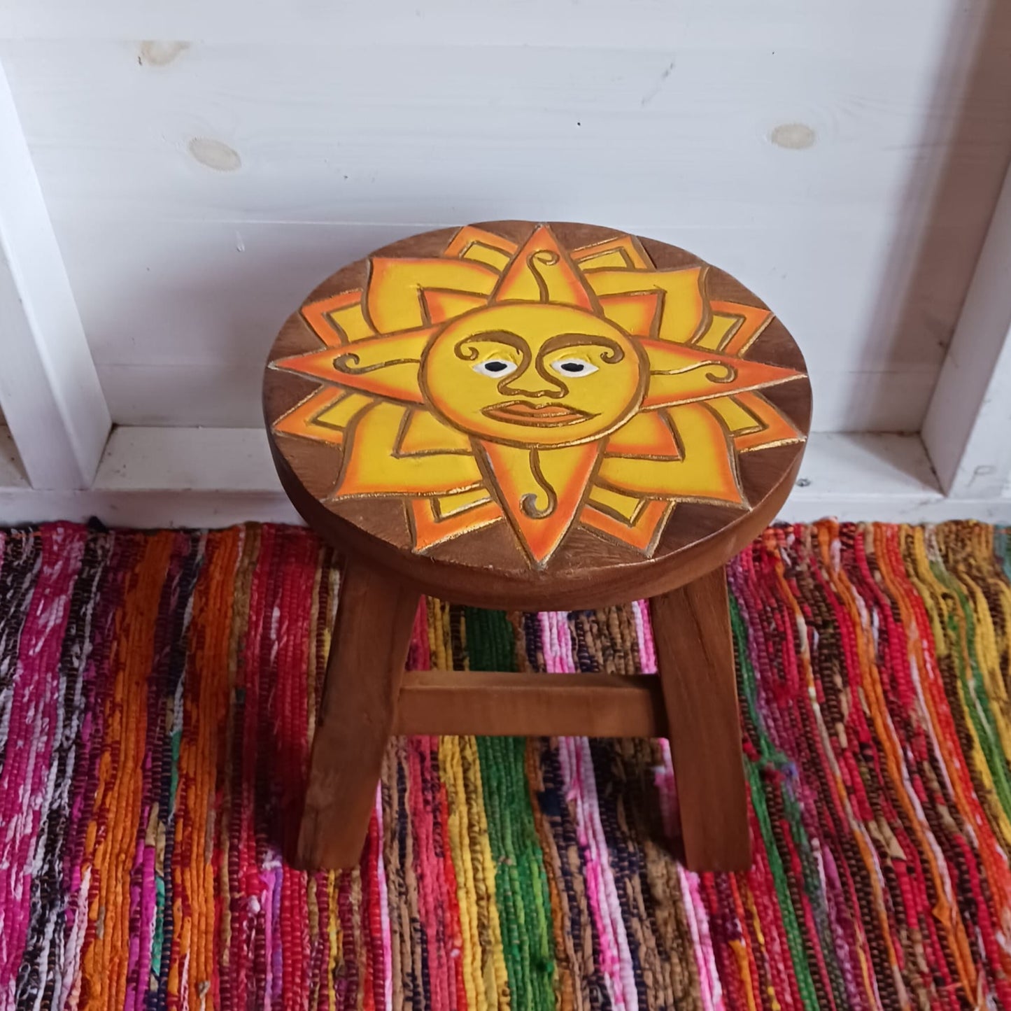 Sun Stool small Mango wood Stool