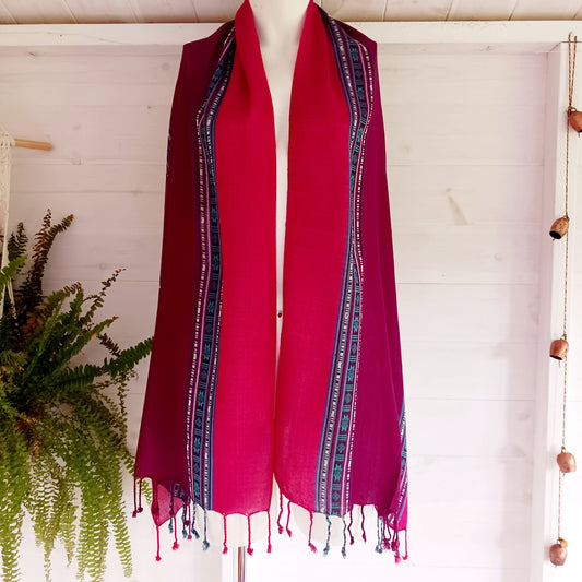 Indian Varanasi Scarves | Red and Maroon