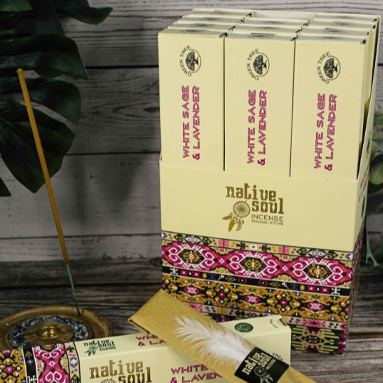 Green Tree Native Soul White Sage &amp; Lavender Masala Incense - a powerful scent of two powerful plants. A soothing and protective fragrance that fills the home with tranquility.



White sage is considered sacred by Indians who have been smoking it for thousands of years. They use it to transform bad energies and also to purify and neutralize people, animals, objects and places, through the technique of smudging.

Lavender is known for its medicinal properties as well as its protective and cleansing prop