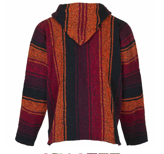 Mexican Dark Stripe Baja Hoodie Sunset Orange