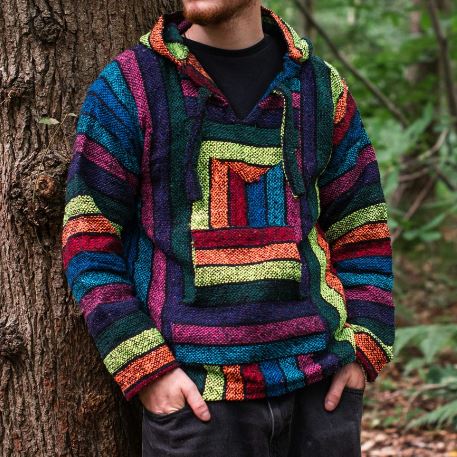 Mexican Rainbow Baja Hoodie Top