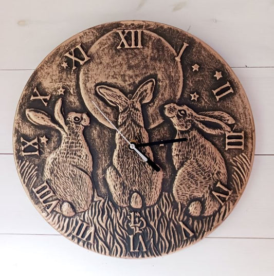 Terracotta Moon Shadows Clock | 3 Hares