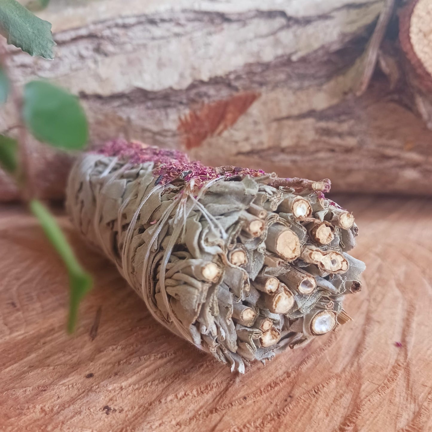 Smudge Stick White Sage & Castile Rose 10cm