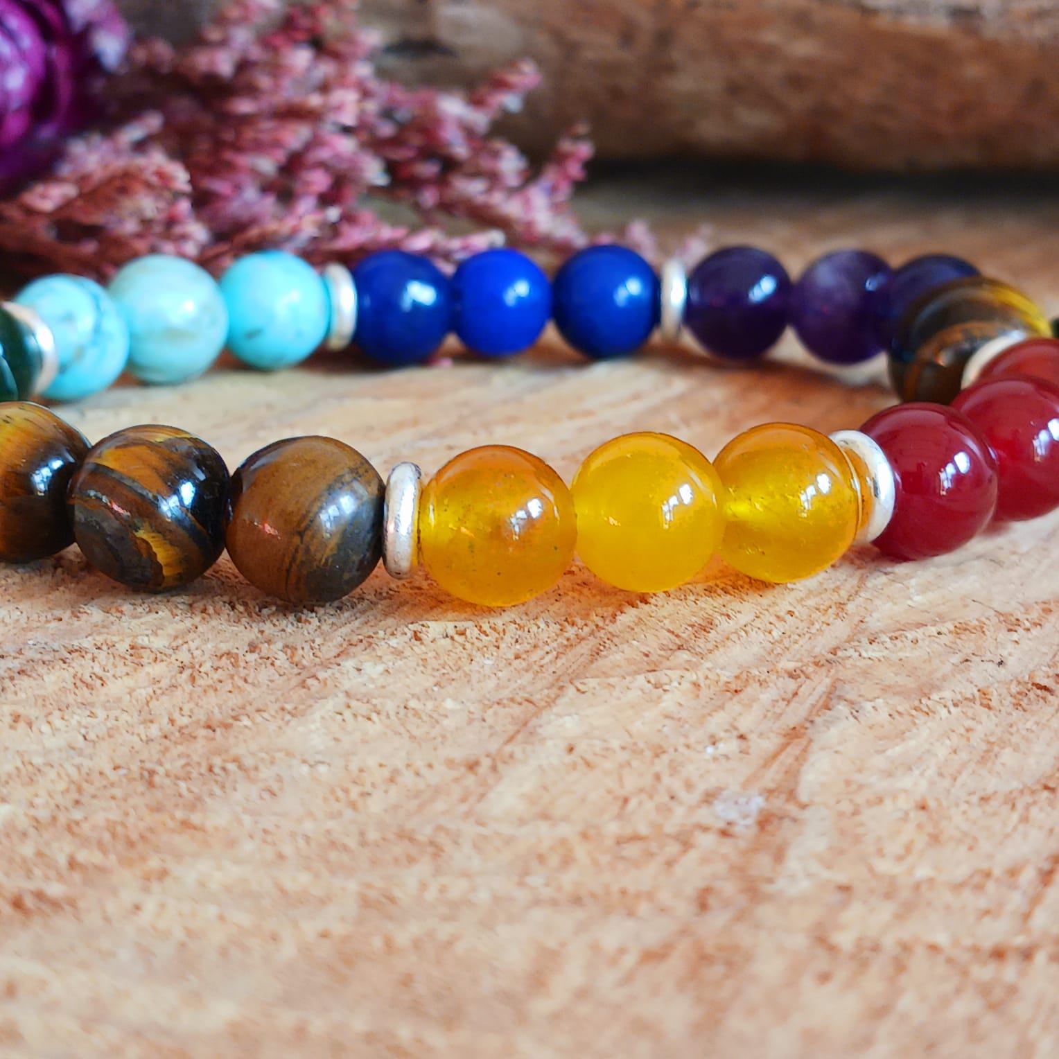 Chakra Stone Beads Wrist Mala