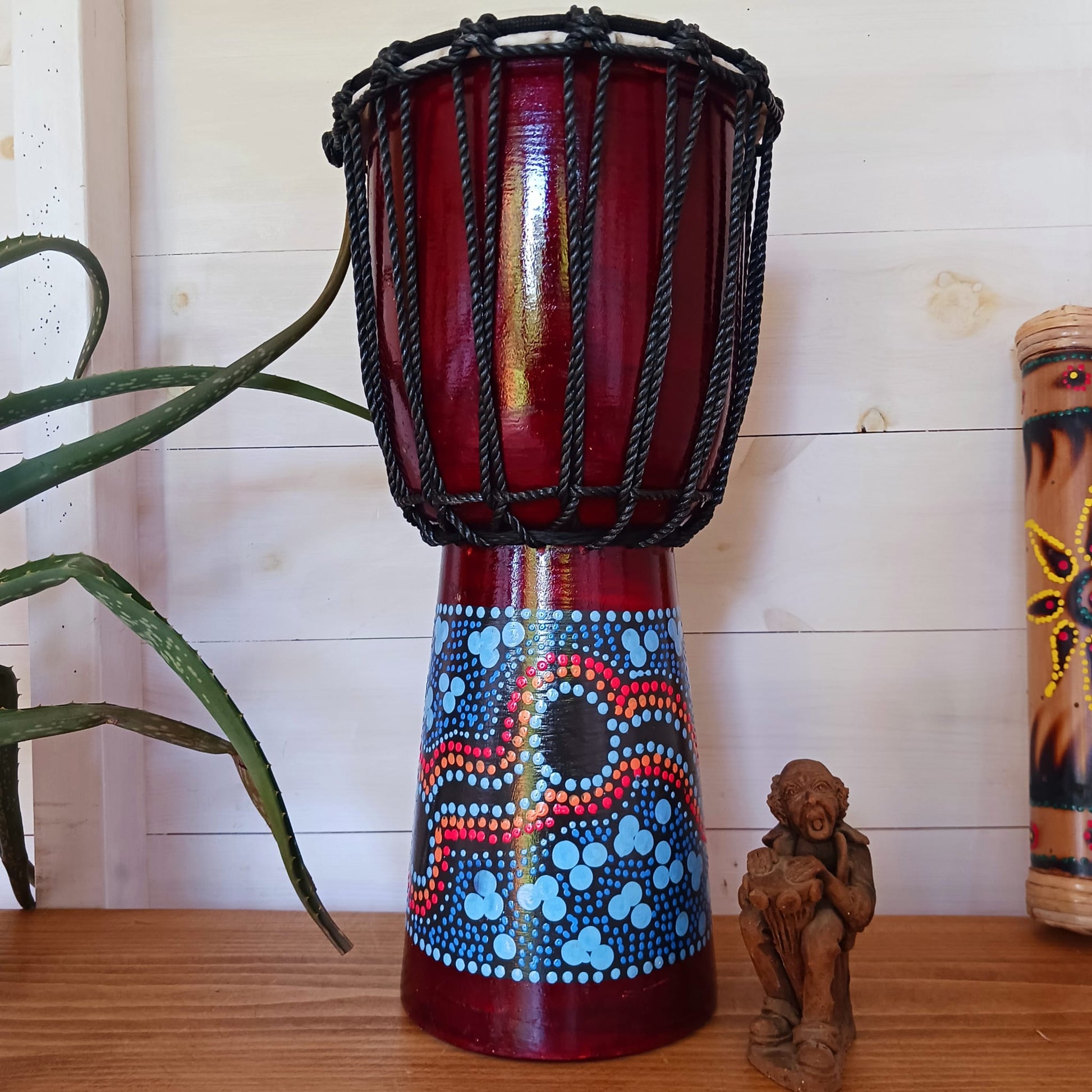 Painted Djembe Drum | 40cm