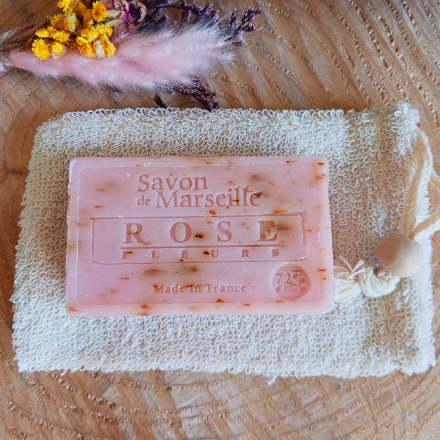 Natural Marseille Rose Petal Soap 100gm Bar