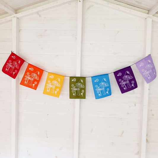 Mushroom Flags | Bunting Cosmic Magic Mushroom Groovy Party Flags