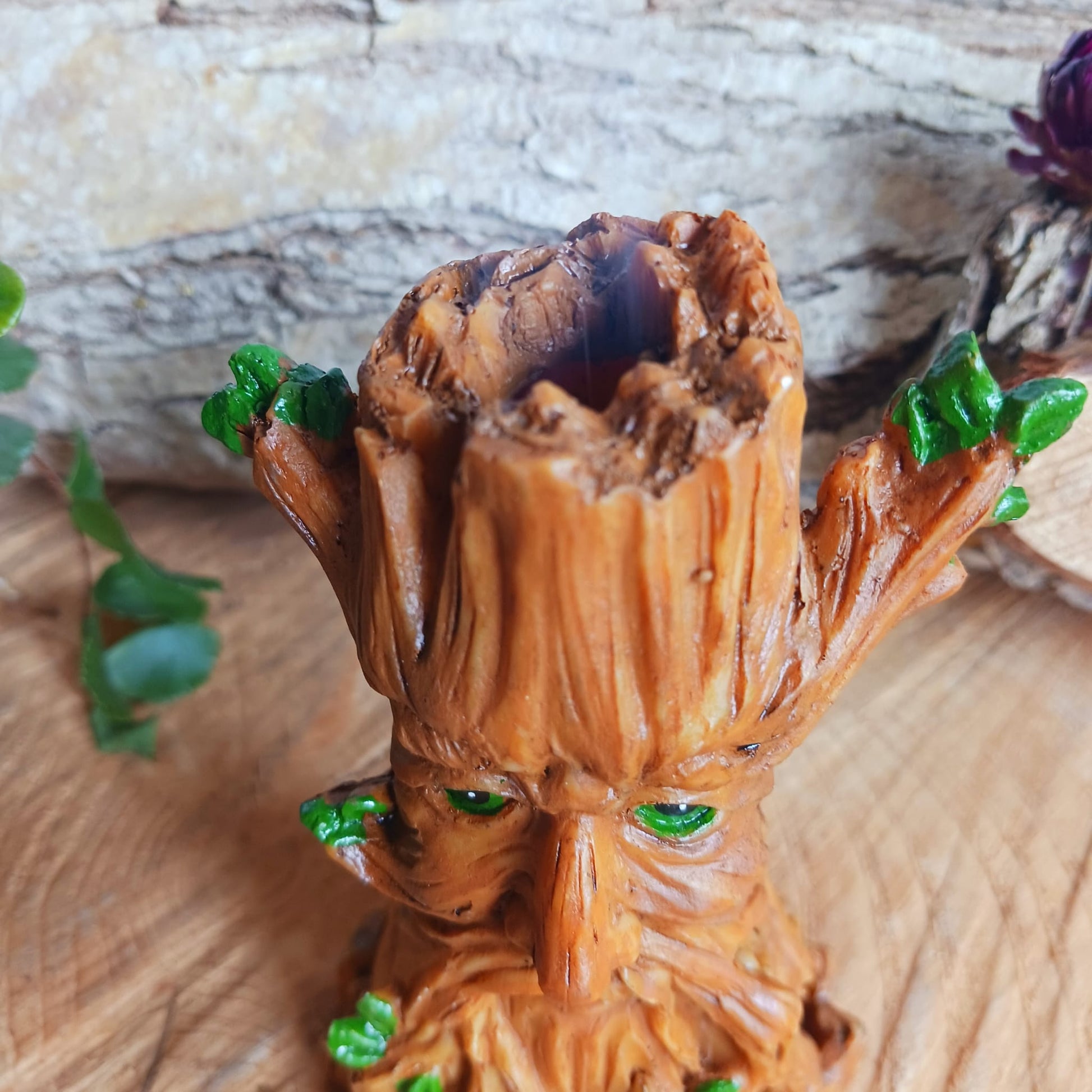 Green Tree Man Incense Cone Holder