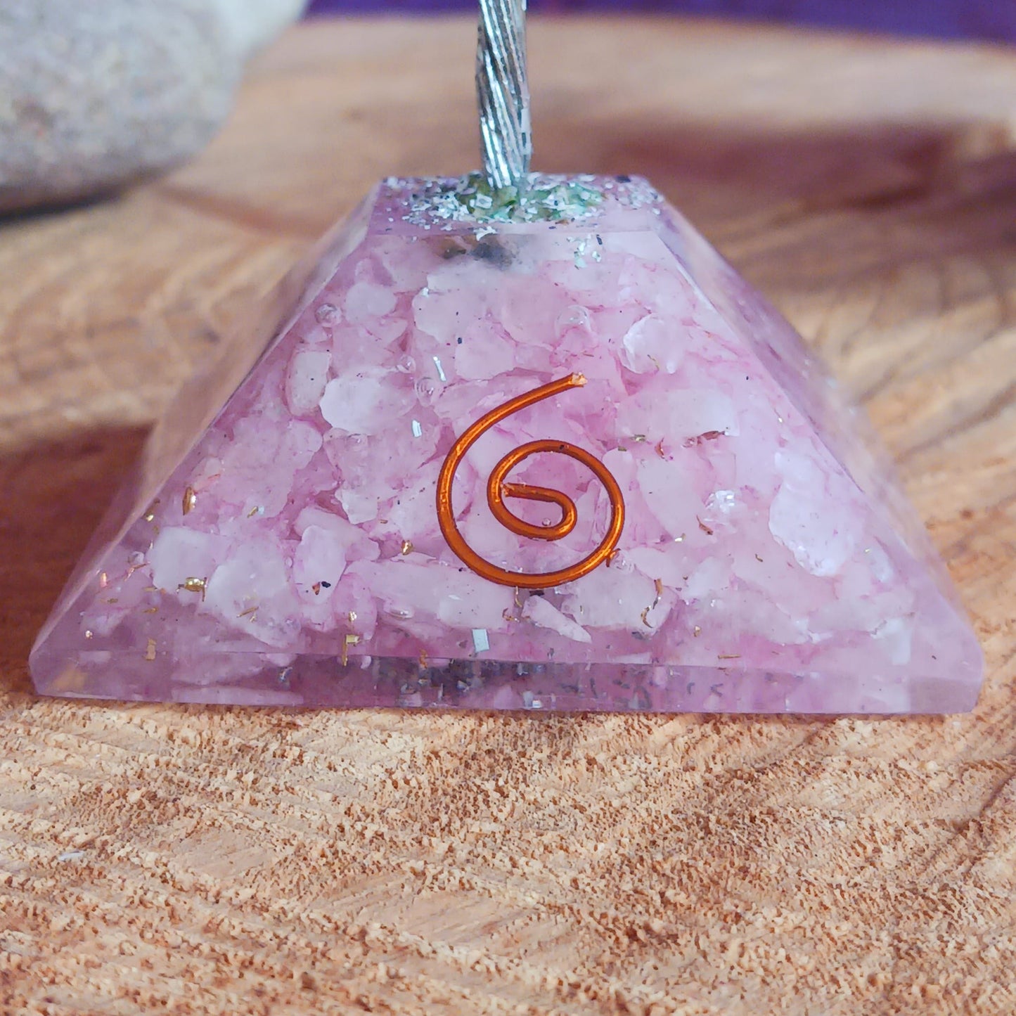 Gemstone Tree with Orgonite Base - 80 Stone - Rose Quartz