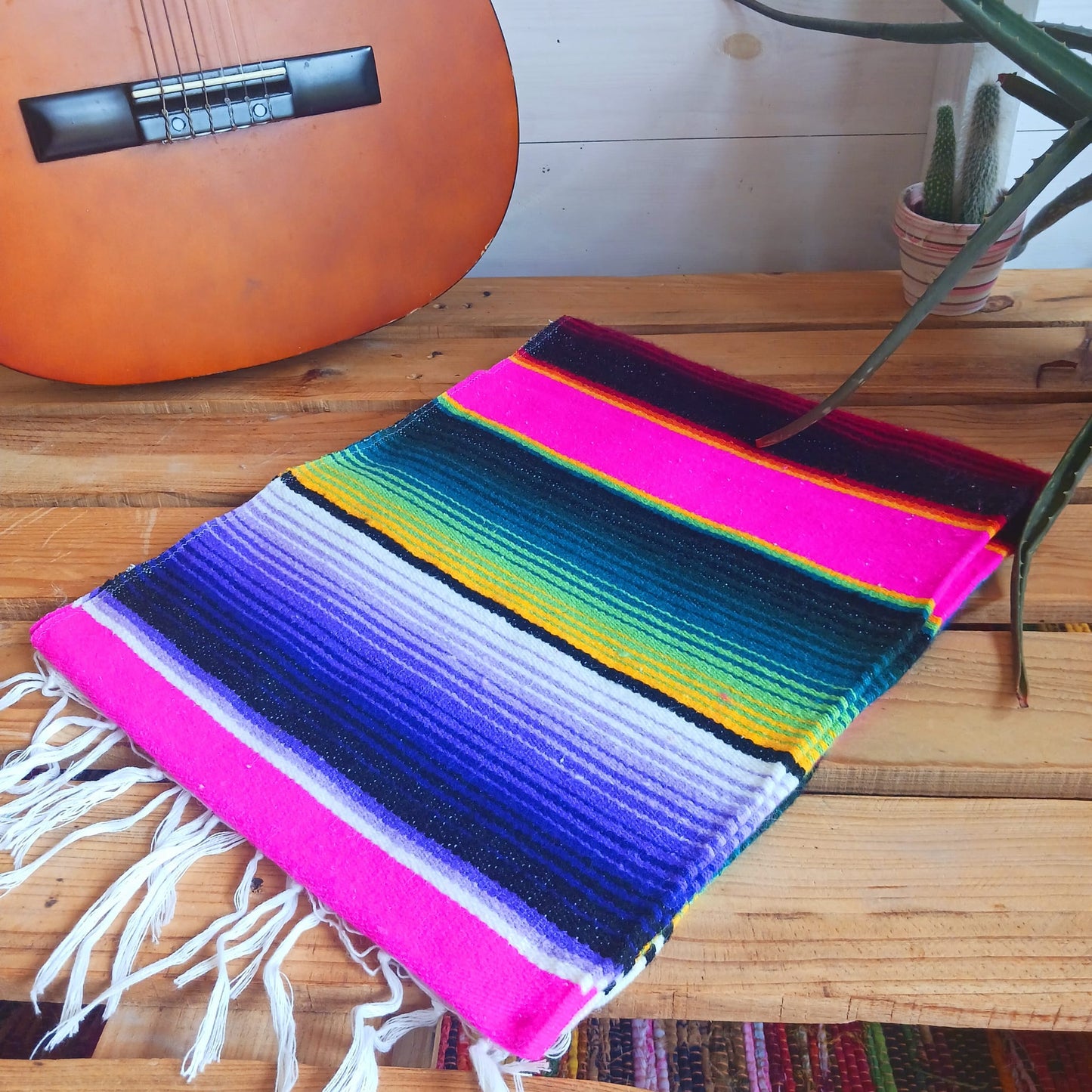 Mexican Serape Vibrant Pink | colourful Mexican Blankets UK sellers