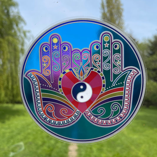 Sunseal Healing Hands Mandala Hippie window stickers