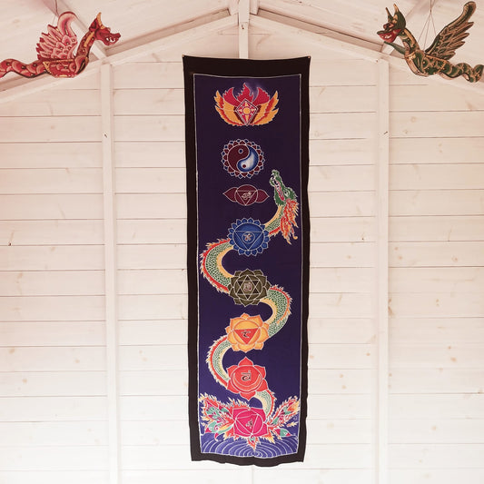 Chakra Batik Drop Banner | Dragon Wall Hanging