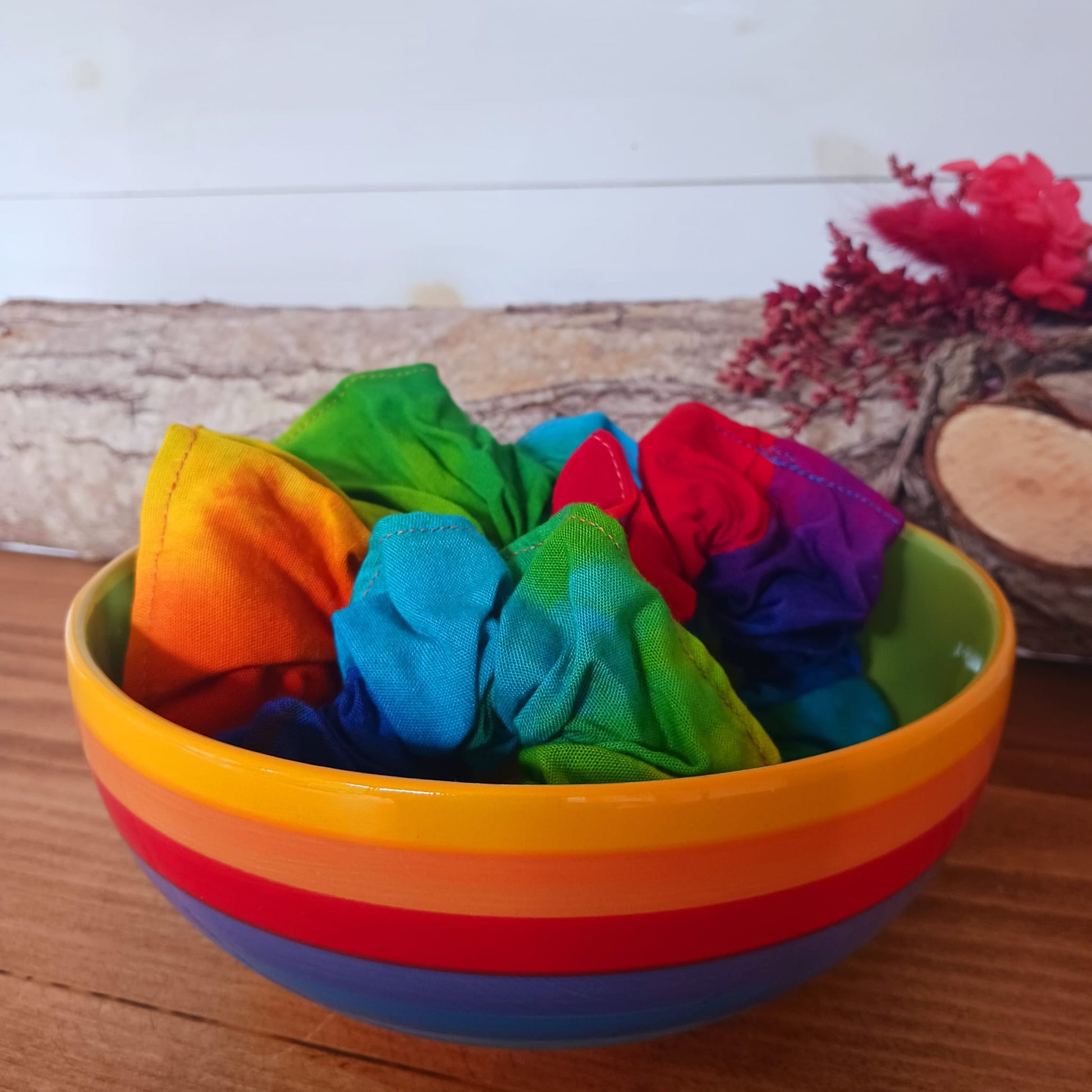 Rainbow Hair Scrunchies | Gay pride Hair scrunchies Rainbow colours