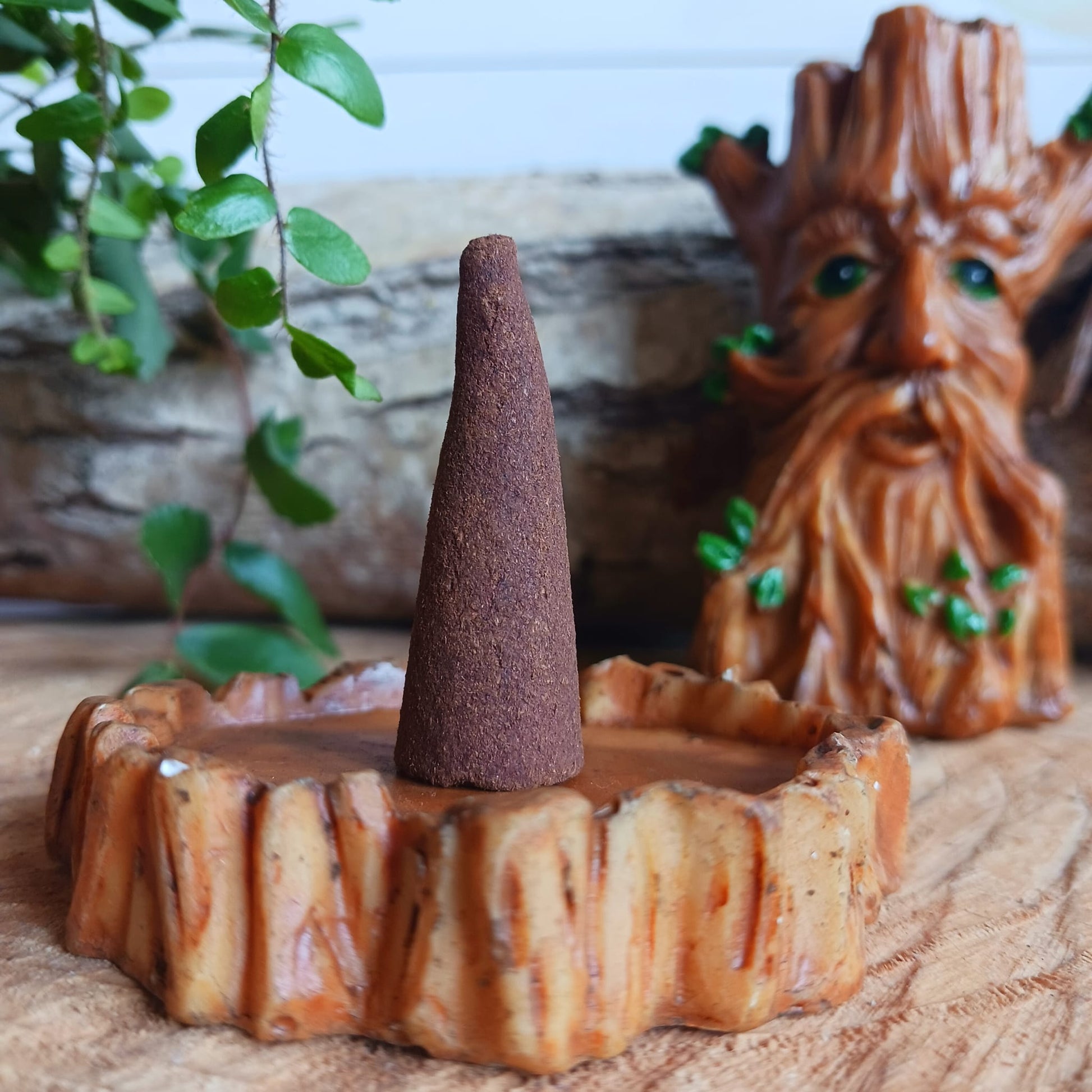 Green Tree Man Incense Cone Holder