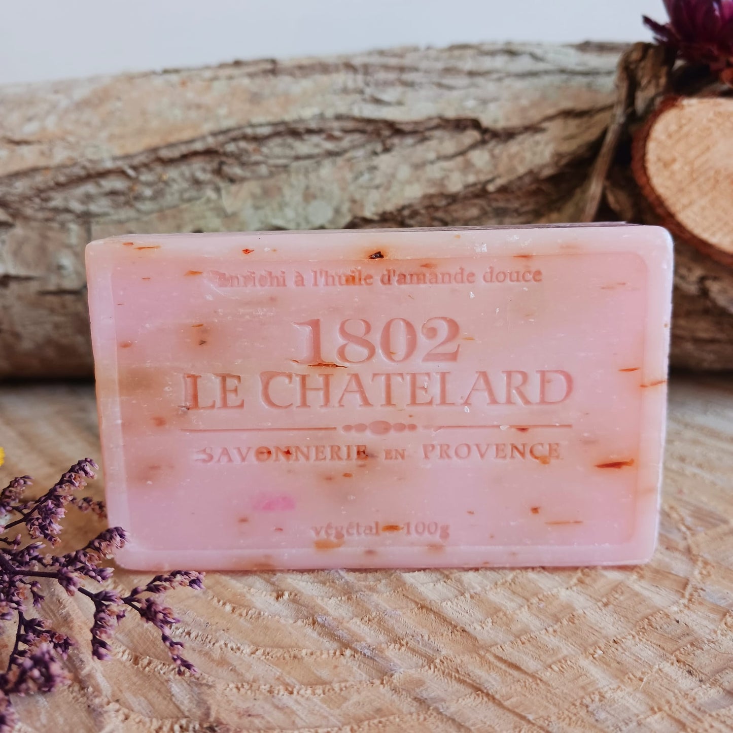 Natural Marseille Rose Petal Soap 100gm Bar