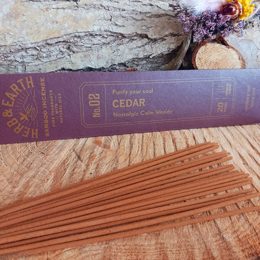 Herb & Earth Bamboo Incense Sticks | Cedar