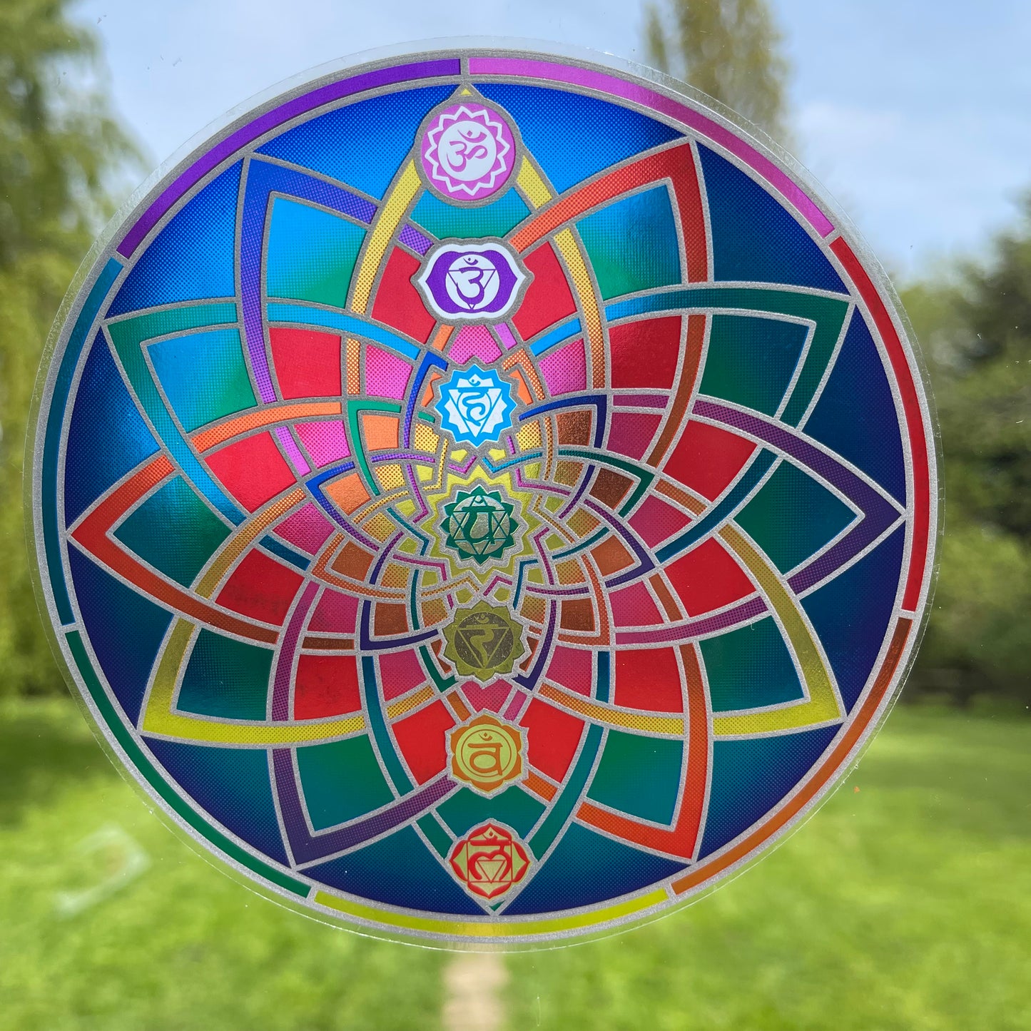 Sunseal Cosmic Chakra Mandala Hippie window stickers love and peace