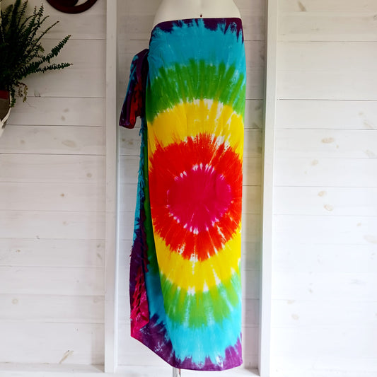 Tie Dye Rainbow Sarong | festival Rainbow Beach wrap