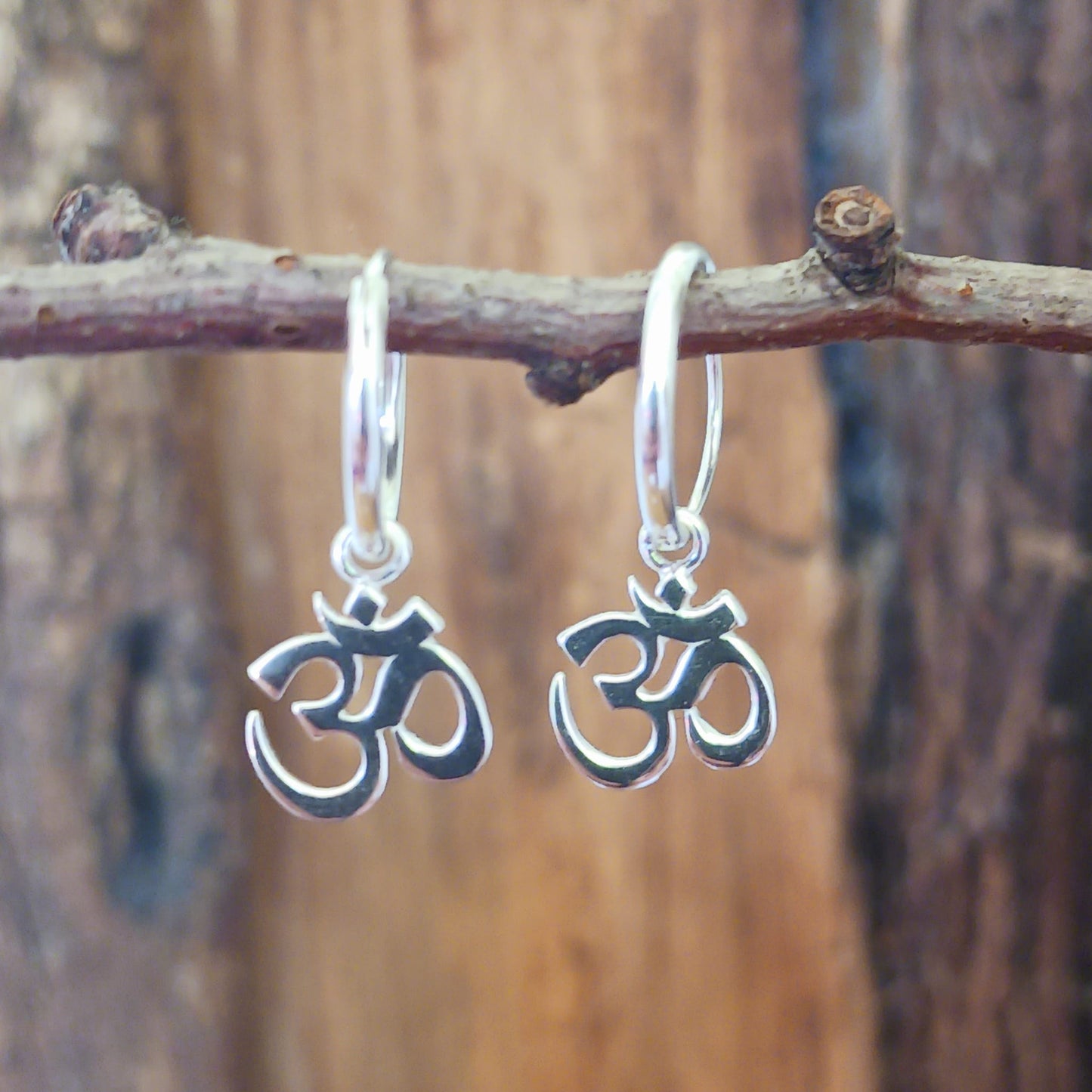 Hoop Earrings with Om Symbol | 925 Sterling Silver