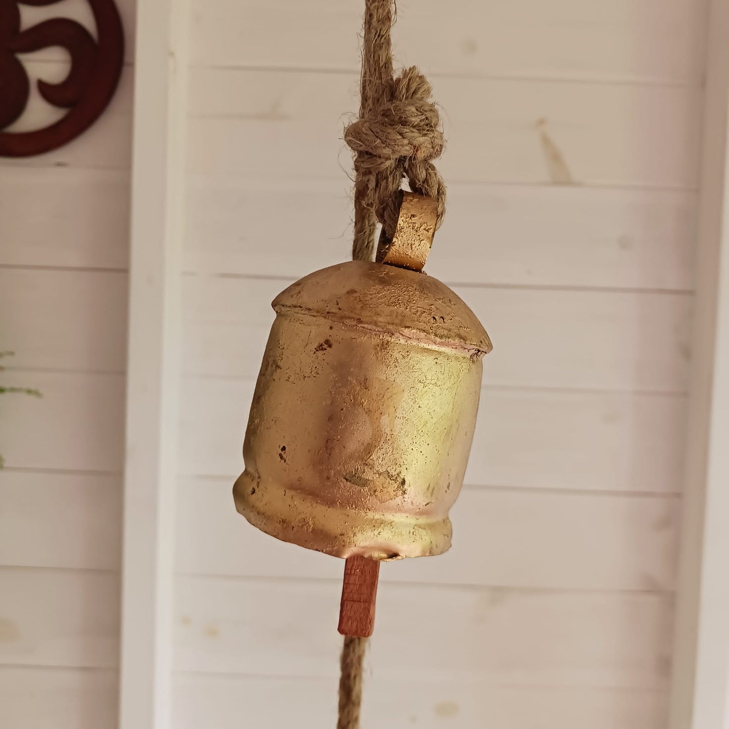 Four Rustic Cow Bells on Rope | Windchime