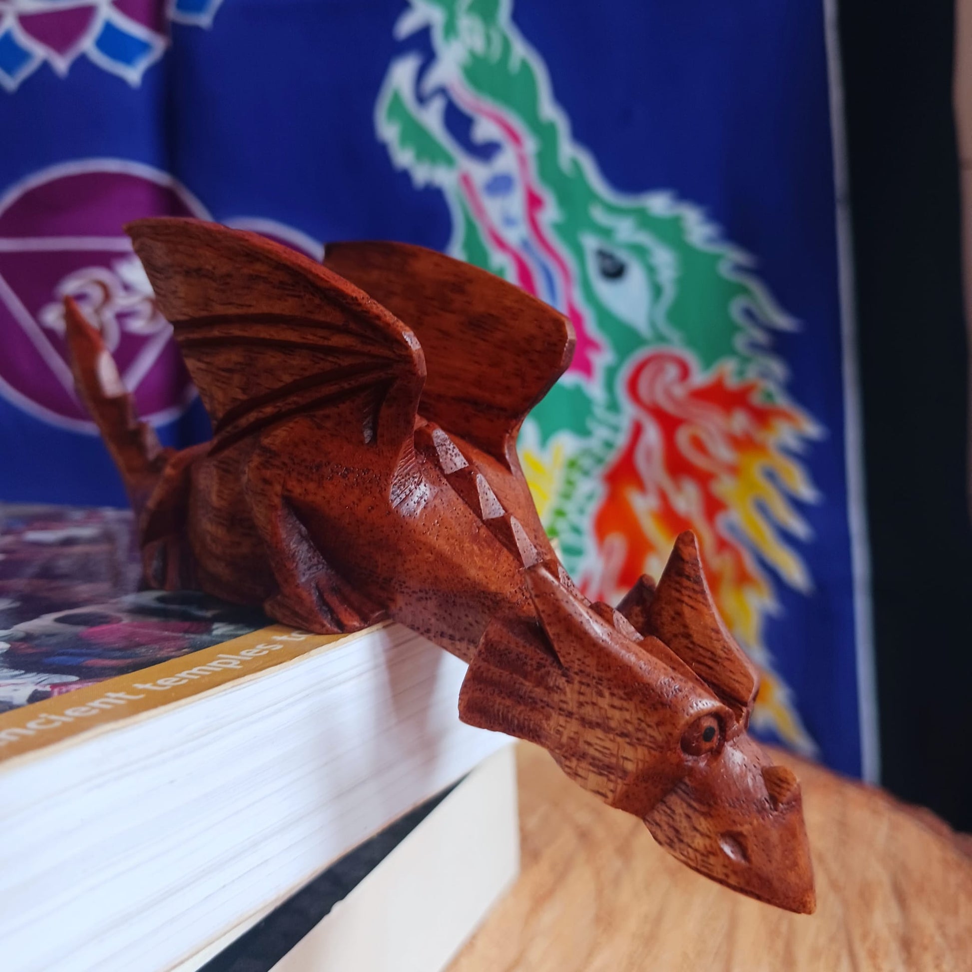 Small Natural Wood Shelf Dragon