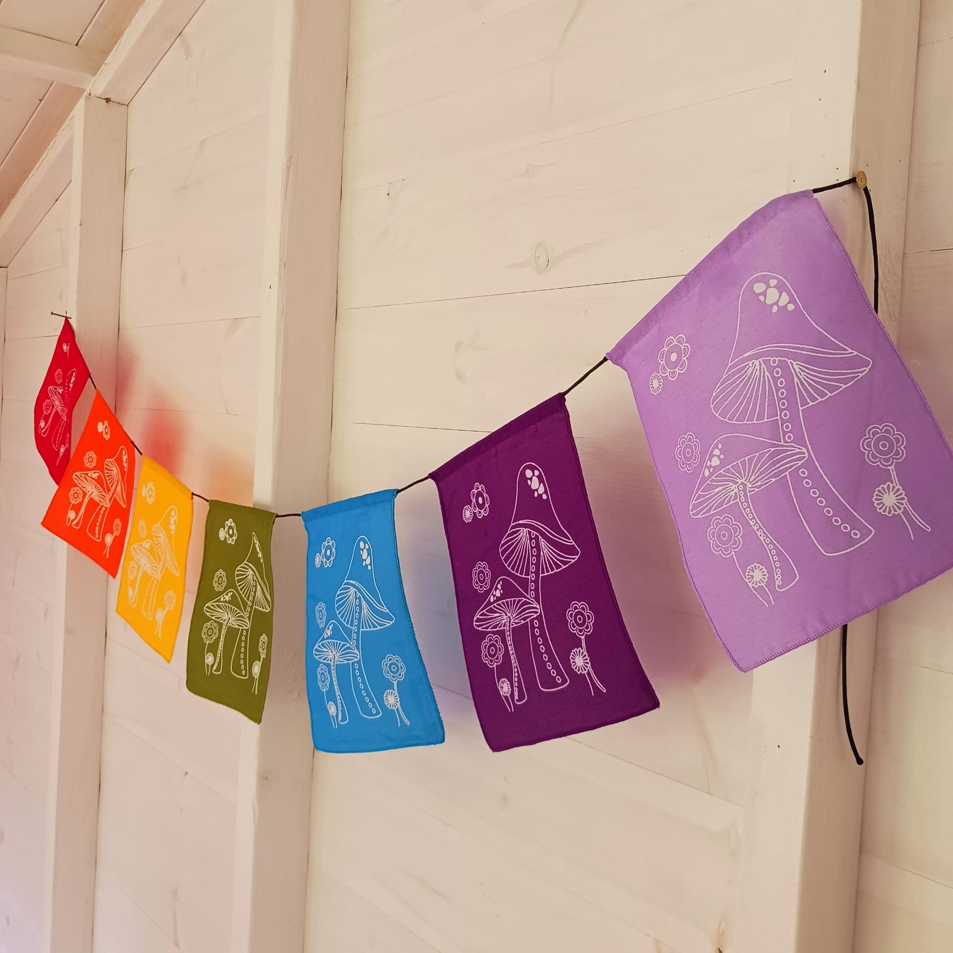 Mushroom Flags | Bunting Cosmic Magic Mushroom Groovy Party Flags