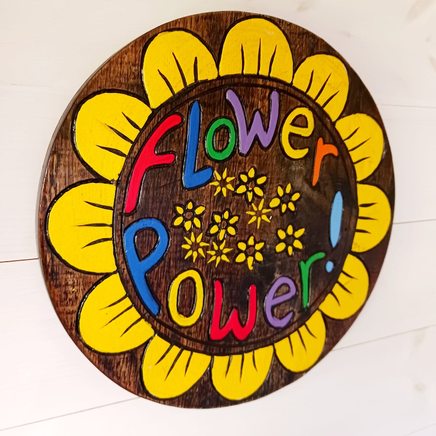 Flower Power Wall Plaque | Groovy Flower power wall sign 