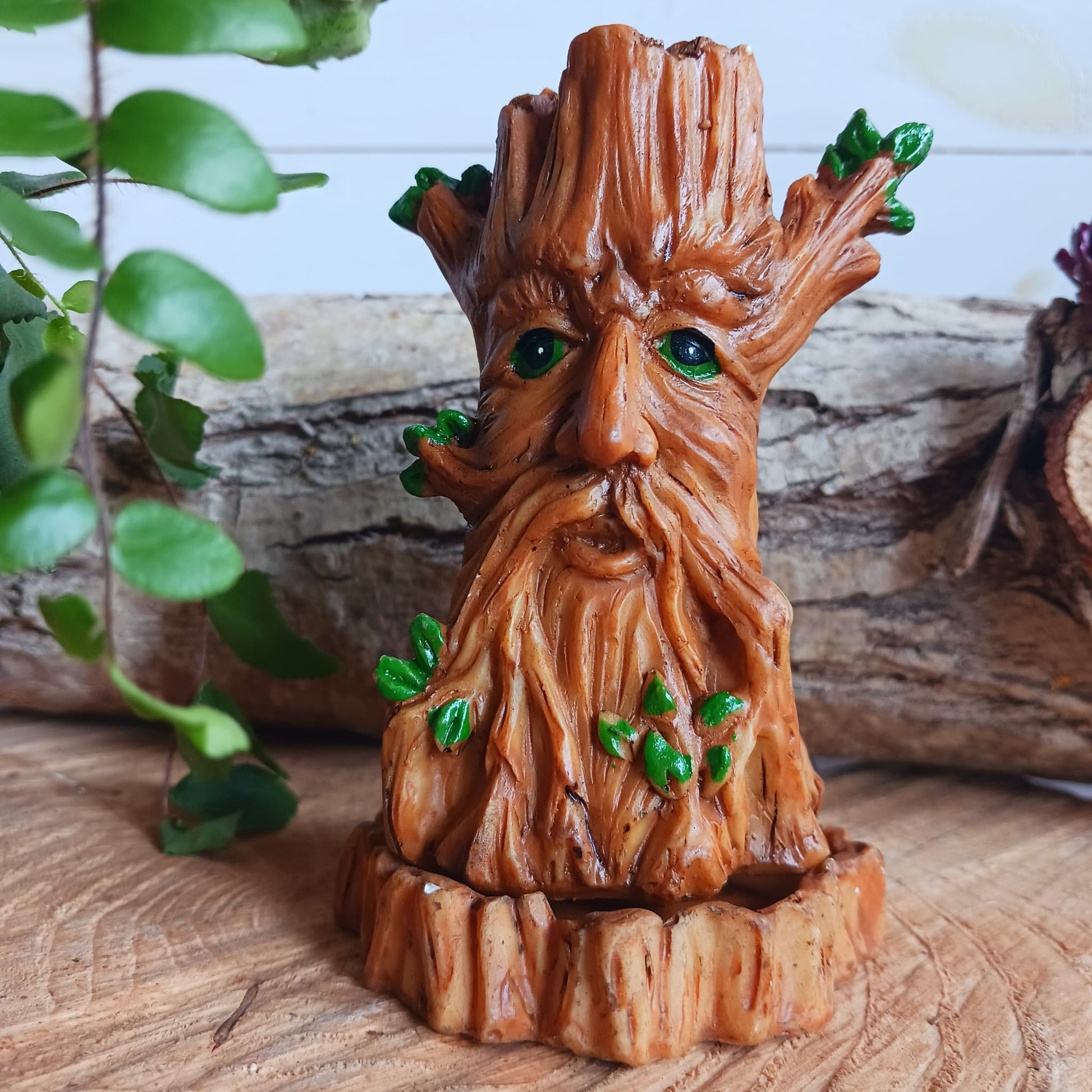 Green Tree Man Incense Cone Holder