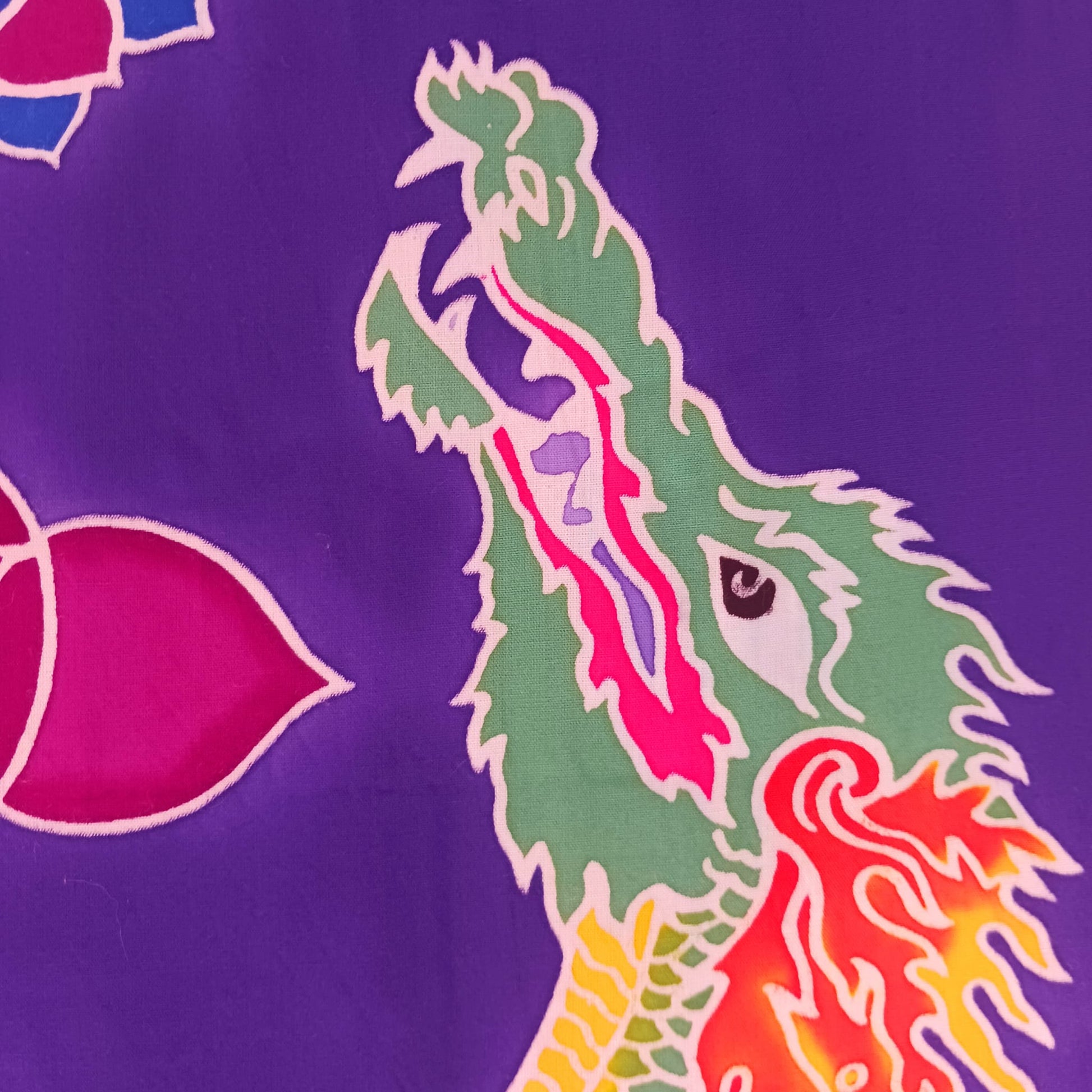 Chakra Batik Drop Banner | Dragon Wall Hanging