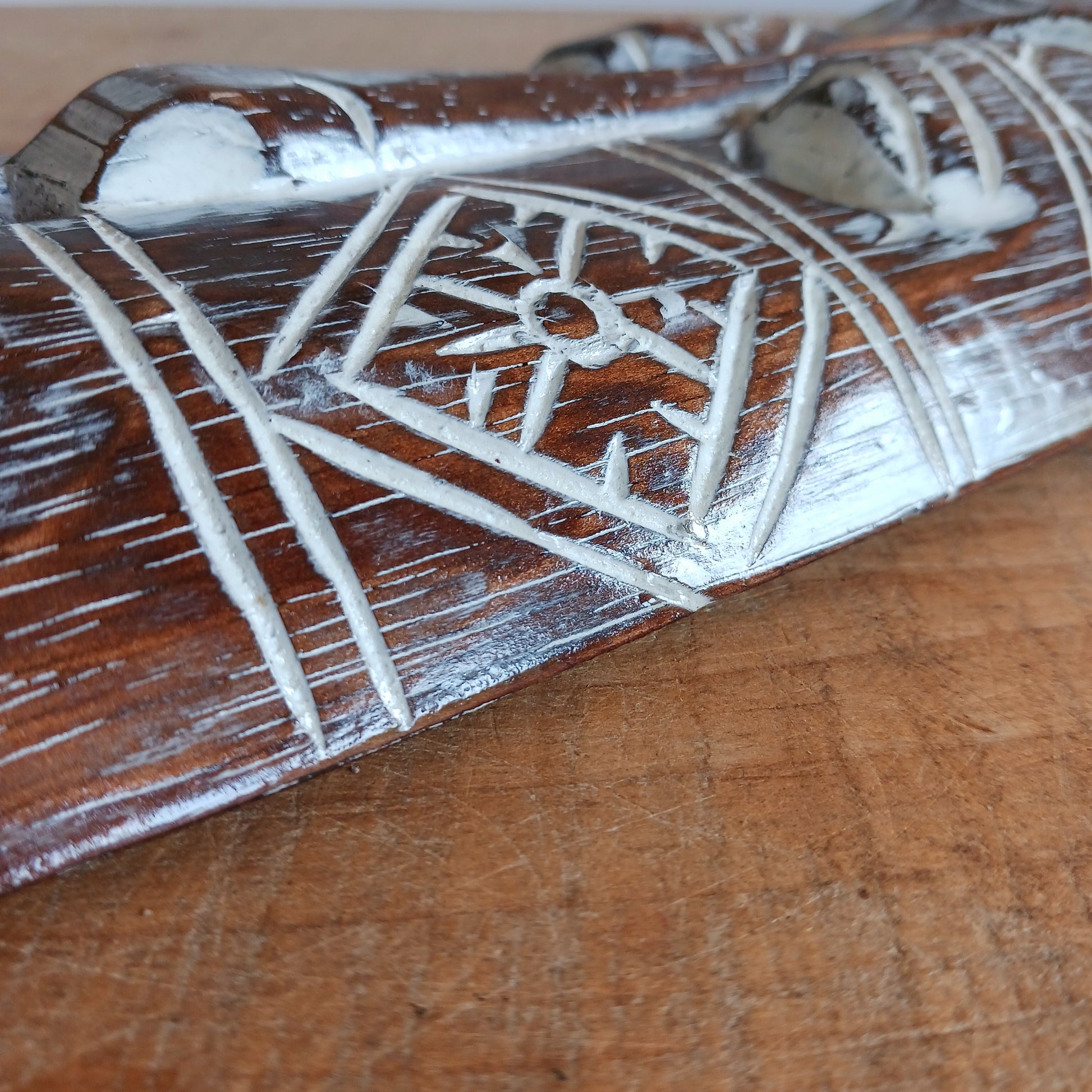Bring the spirit of Celtic heritage into your home with this beautifully hand-carved Celtic wooden mask, featuring intricate knotwork and a Tree of Life pattern that symbolize eternity, unity, and tradition. Designed for lovers of cultural art and meaningful decor, this striking wall piece adds depth, character, and history to any space.