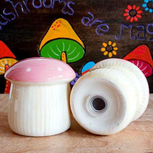 Bring a touch of woodland wonder to your dining table with these adorable mushroom-shaped salt and pepper shakers. Each piece is beautifully crafted to capture the charm of a forest fairy tale, turning every meal into an enchanted feast.