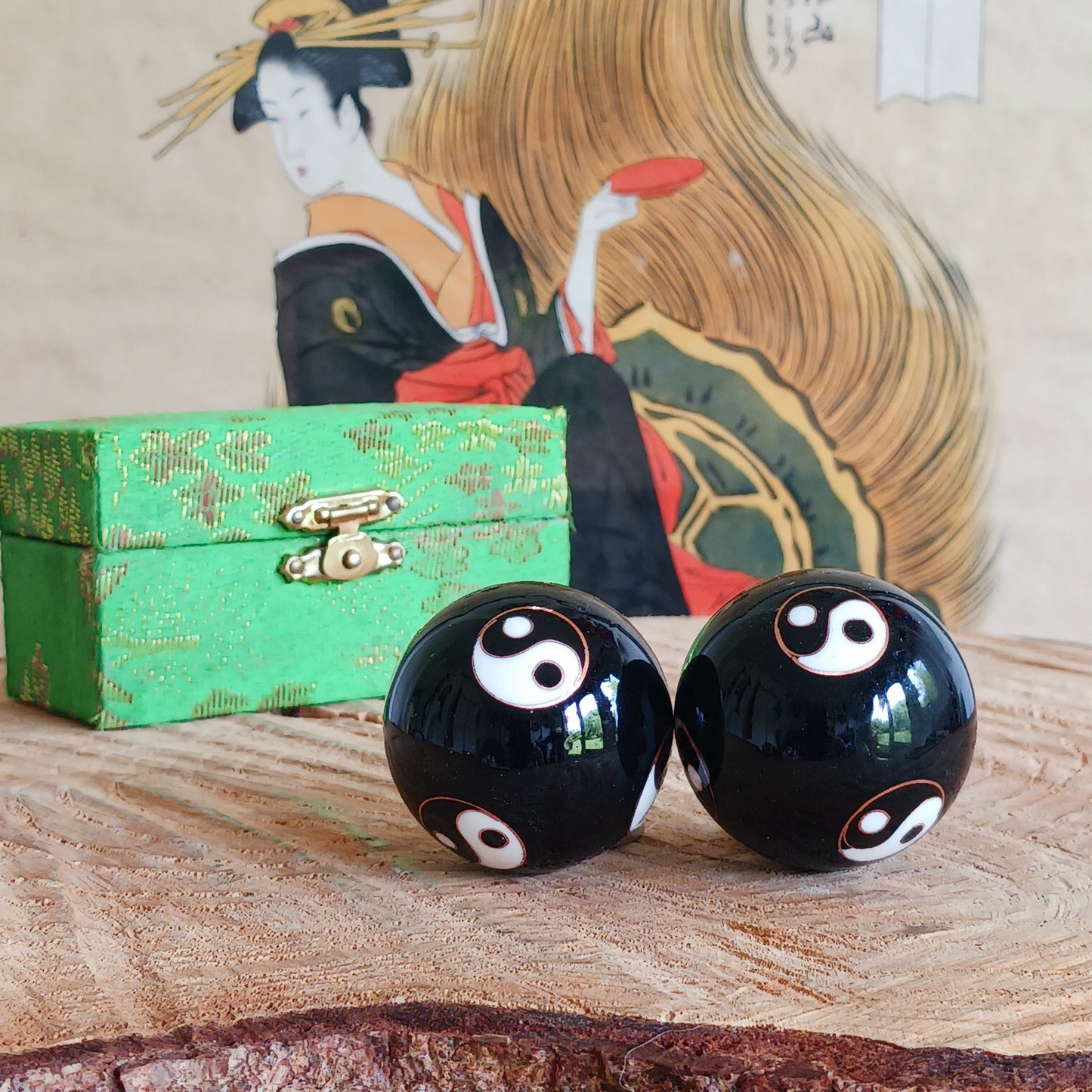 Boost hand flexibility and focus with Chinese Health Balls. Includes 2 chime balls in a silk brocade box. Ideal for relaxation, therapy, and energy balance.