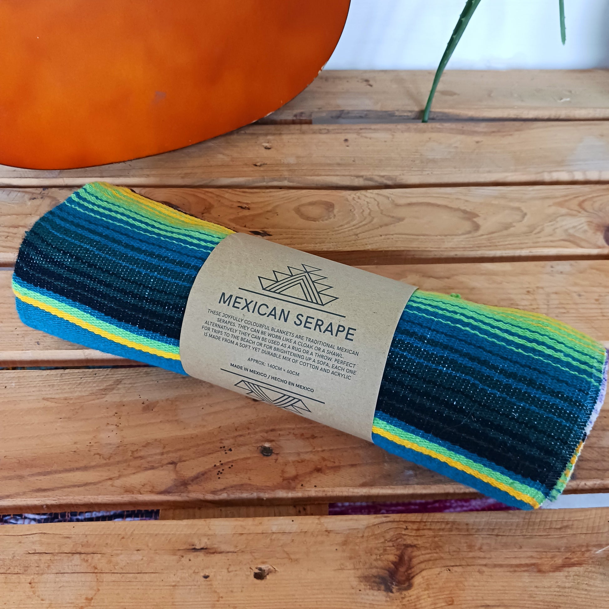 Bring bold colour and cultural charm into your space with our Mexican Serape Vibrant Green Blanket. Inspired by traditional Mexican festival textiles, this eye-catching throw features striking tones and classic serape stripes that instantly brighten any room.