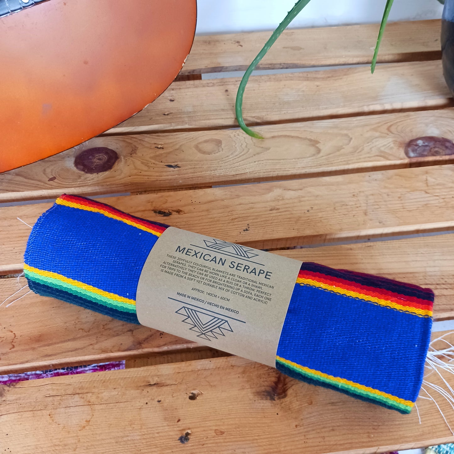 Bring bold colour and cultural charm into your space with our Mexican Serape Vibrant Blue Blanket. Inspired by traditional Mexican festival textiles, this eye-catching throw features striking tones and classic serape stripes that instantly brighten any room.