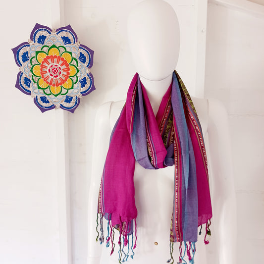 Capture the spirit of Varanasi with these vibrant Varanasi scarves. Adorned in striking shades of colour, these scarves embody the cultural richness and spiritual energy of the city. They are not just an accessory, but an expression of style, adding a touch of this heritage to your wardrobe.