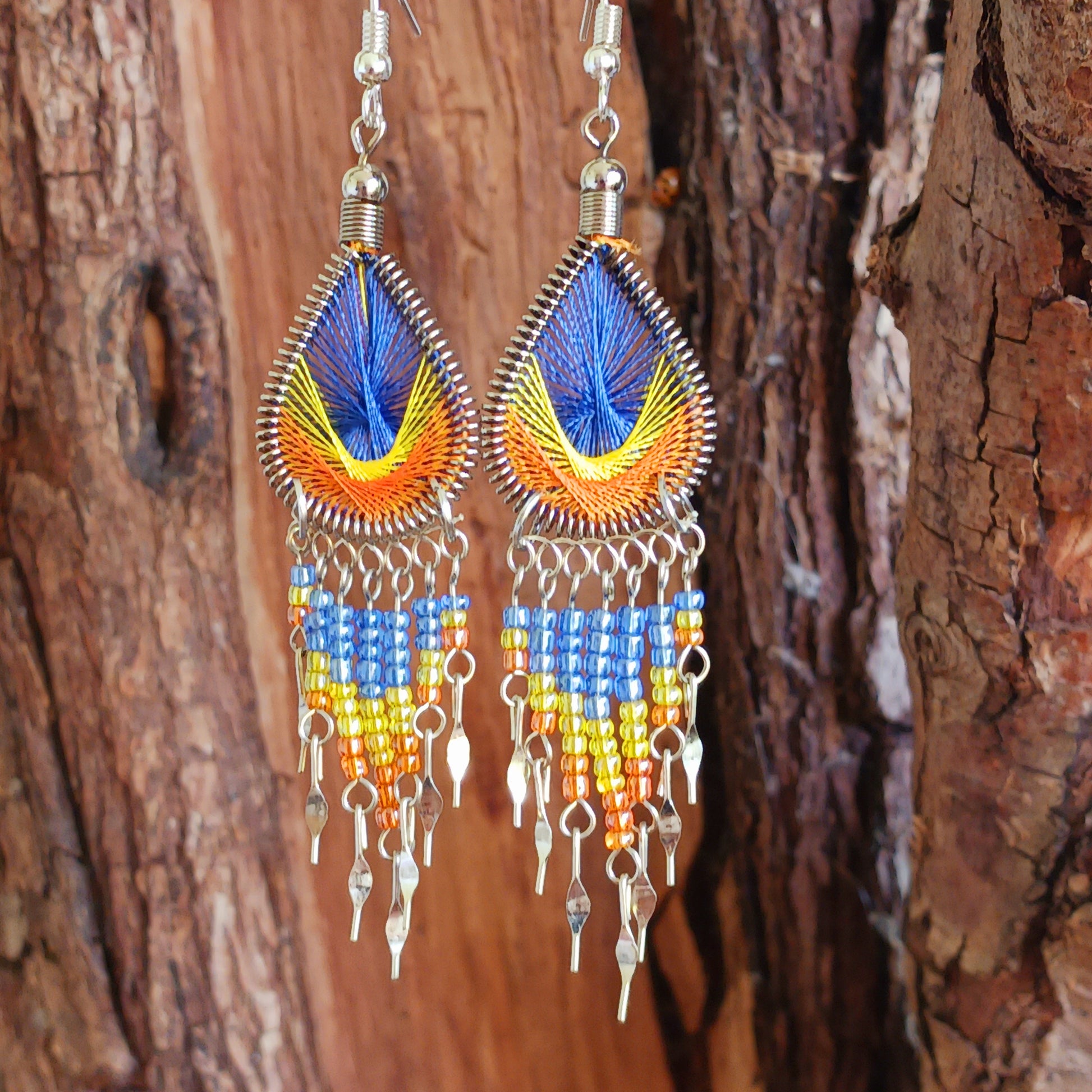 Our earrings are sourced from ethical and small family businesses, the eye-catching variation of traditional patterns and beads and contemporary detailing enhance the jewelry to make each item unique and individual, lovingly created in small workshops in Peru.