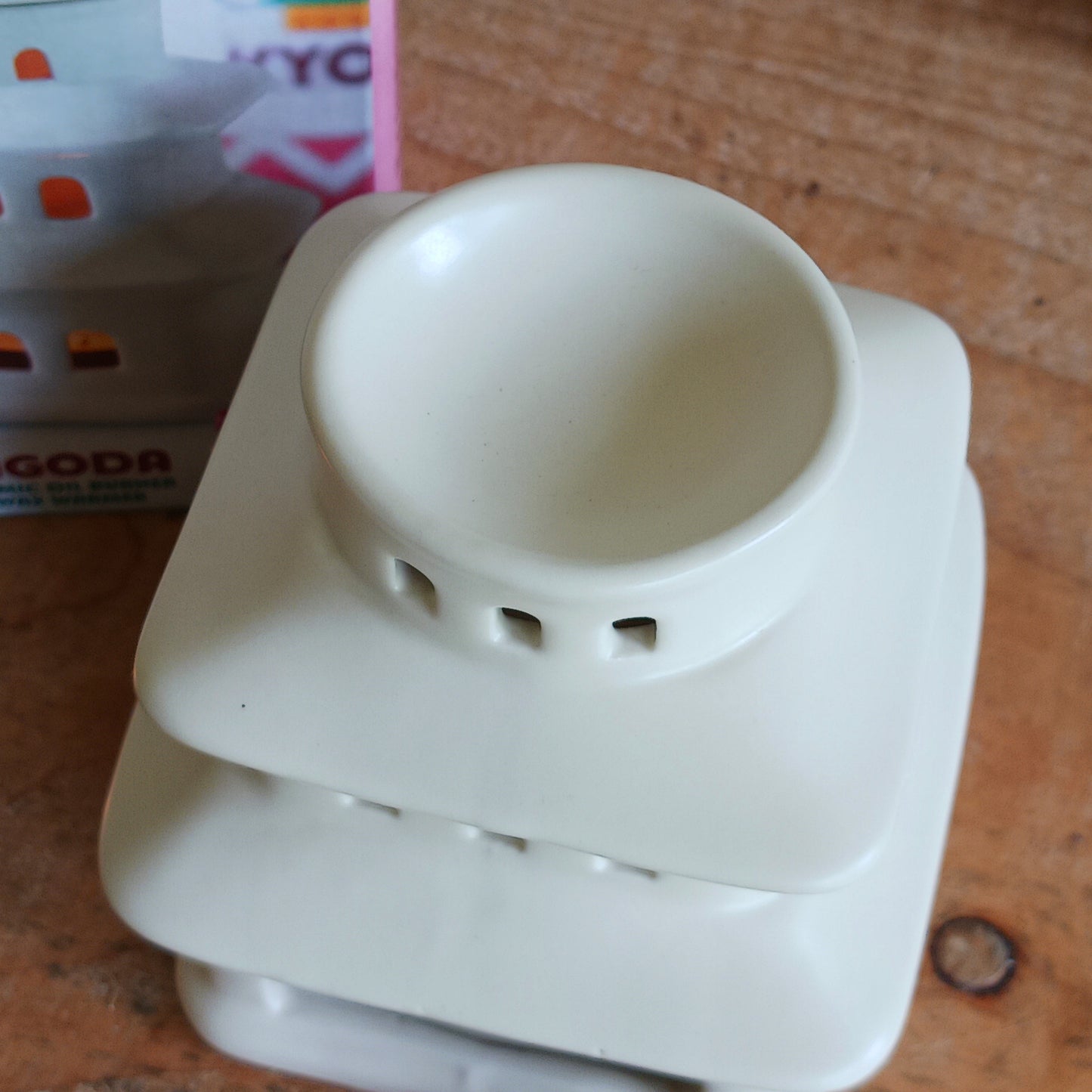 Bring a sense of tranquillity and elegance to your home with this Japanese Pagoda Oil Burner &amp; Wax Melt Warmer. Inspired by traditional Japanese architecture, this beautifully designed ceramic burner creates a calming atmosphere while filling your space with your favourite fragrances.