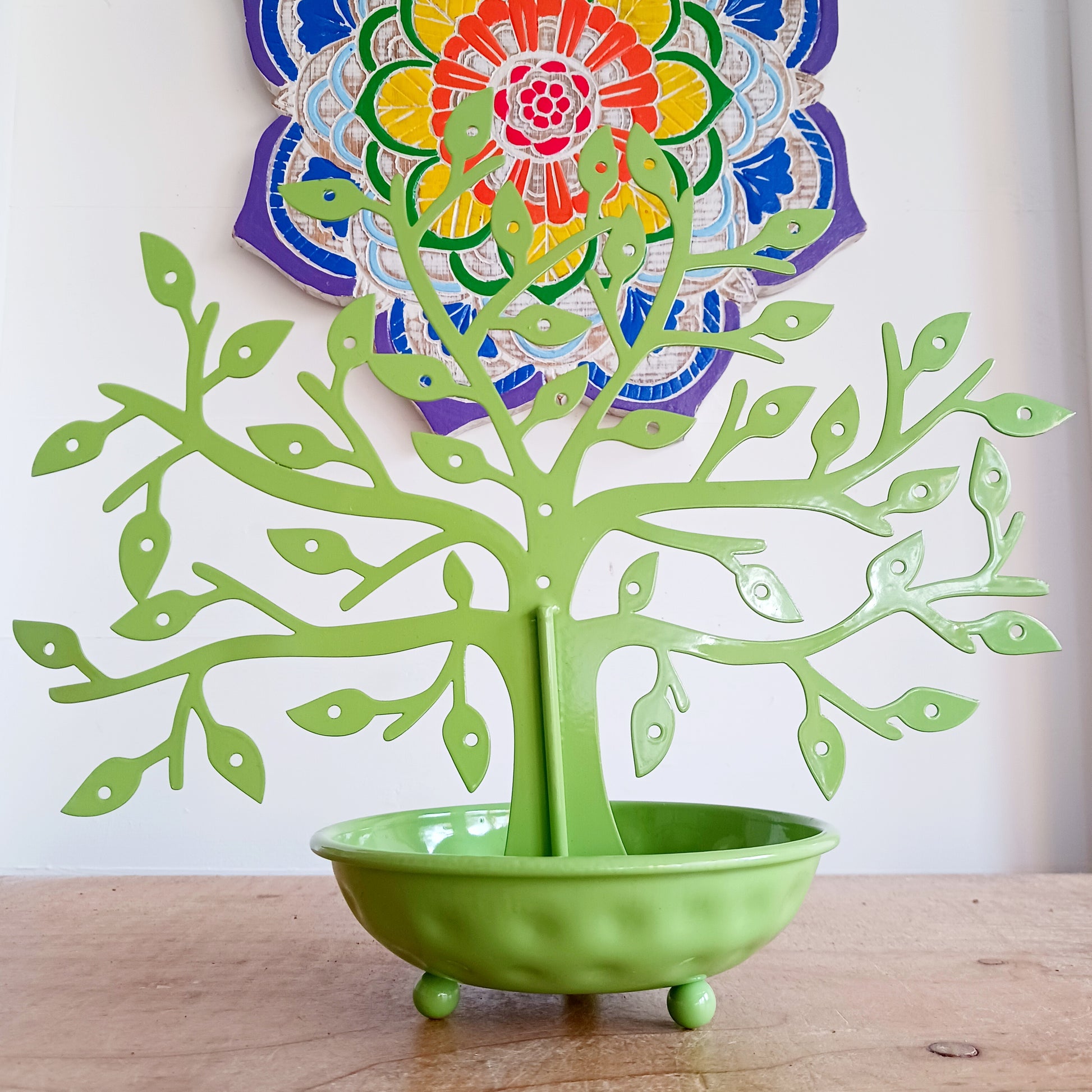 Organise your earrings in style with this beautiful Tree of Life metal earring stand, a functional and decorative jewellery organiser for any dresser or vanity.