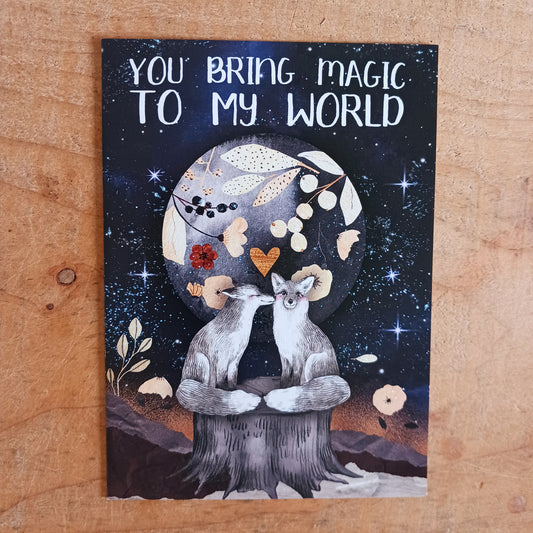 This beautifully illustrated magical birthday card comes with an illustrated envelope. Each card also has faint artwork inside.