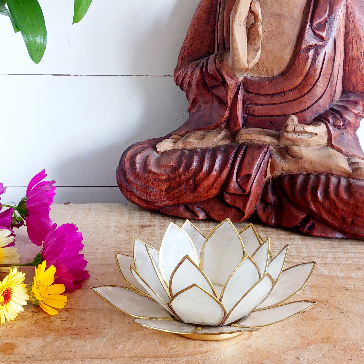 A perfect gift or centerpiece, this lotus candle holder blends mindful design with timeless charm.