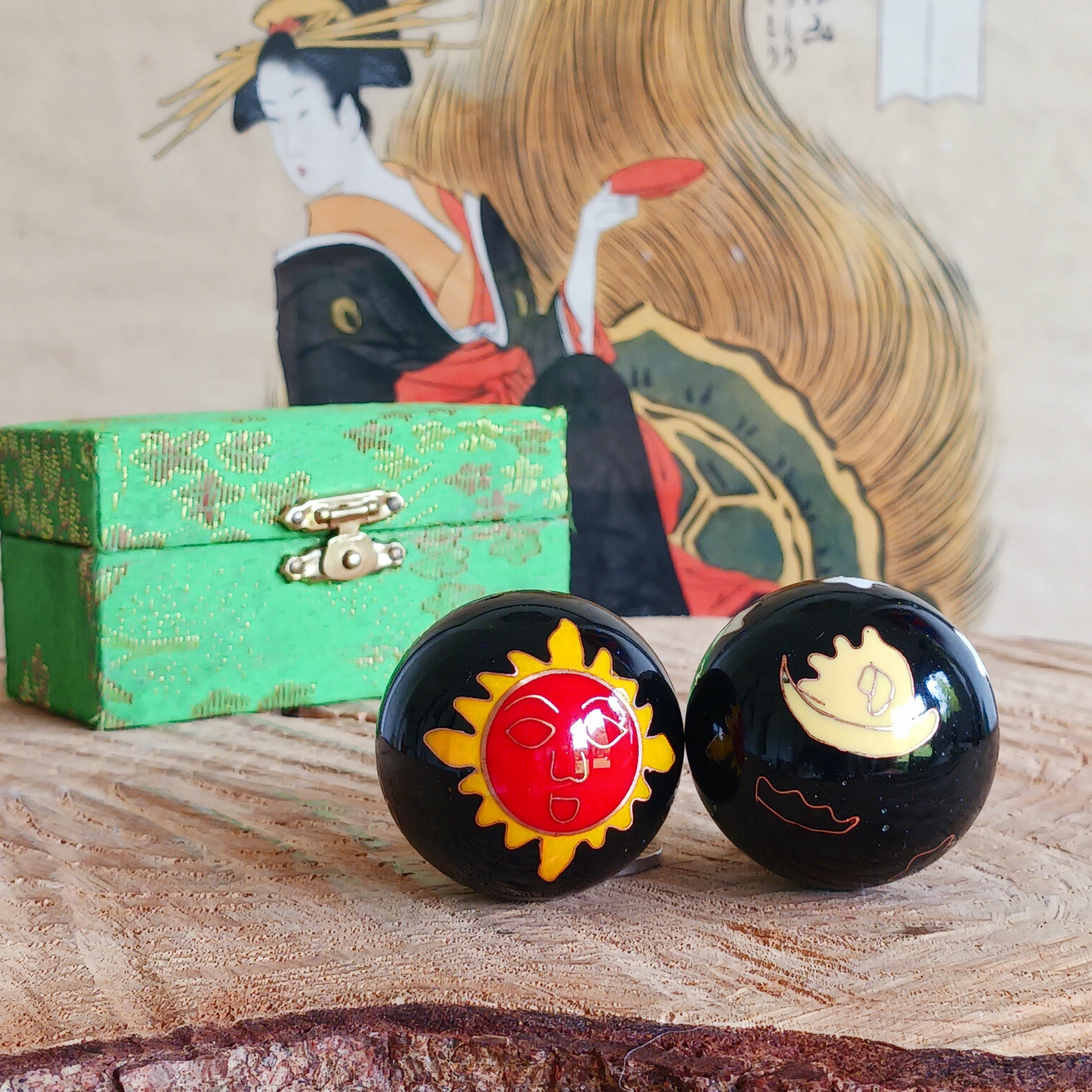 Boost hand flexibility and focus with Chinese Health Balls. Includes 2 chime balls in a silk brocade box. Ideal for relaxation, therapy, and energy balance.